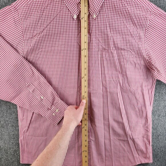 Brooks Brothers Madison Large Non-iron Magenta Check Long Sleeve Button Up Shirt - Picture 11 of 16